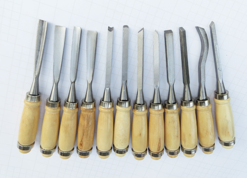 匠心之选 木工工具雕刻刀12件套带皮袋，传统工艺与现代便捷的完美结合