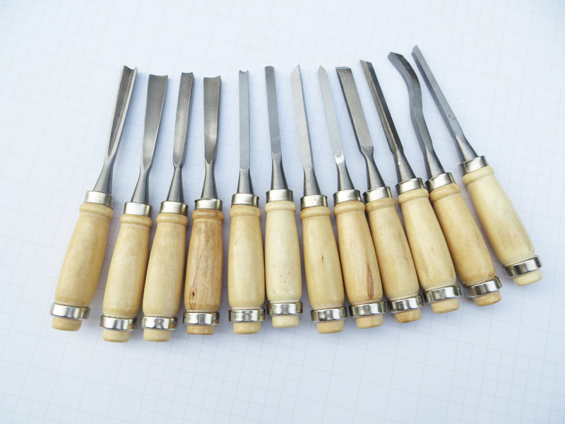匠心之选 12件套木柄钢根雕刻刀套装